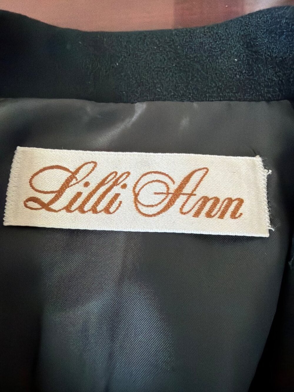 Vintage Lilli Ann Black Skirt Suit ILGWU Union Made USA Womens XL? - No Size Tag - Picture 3 of 14